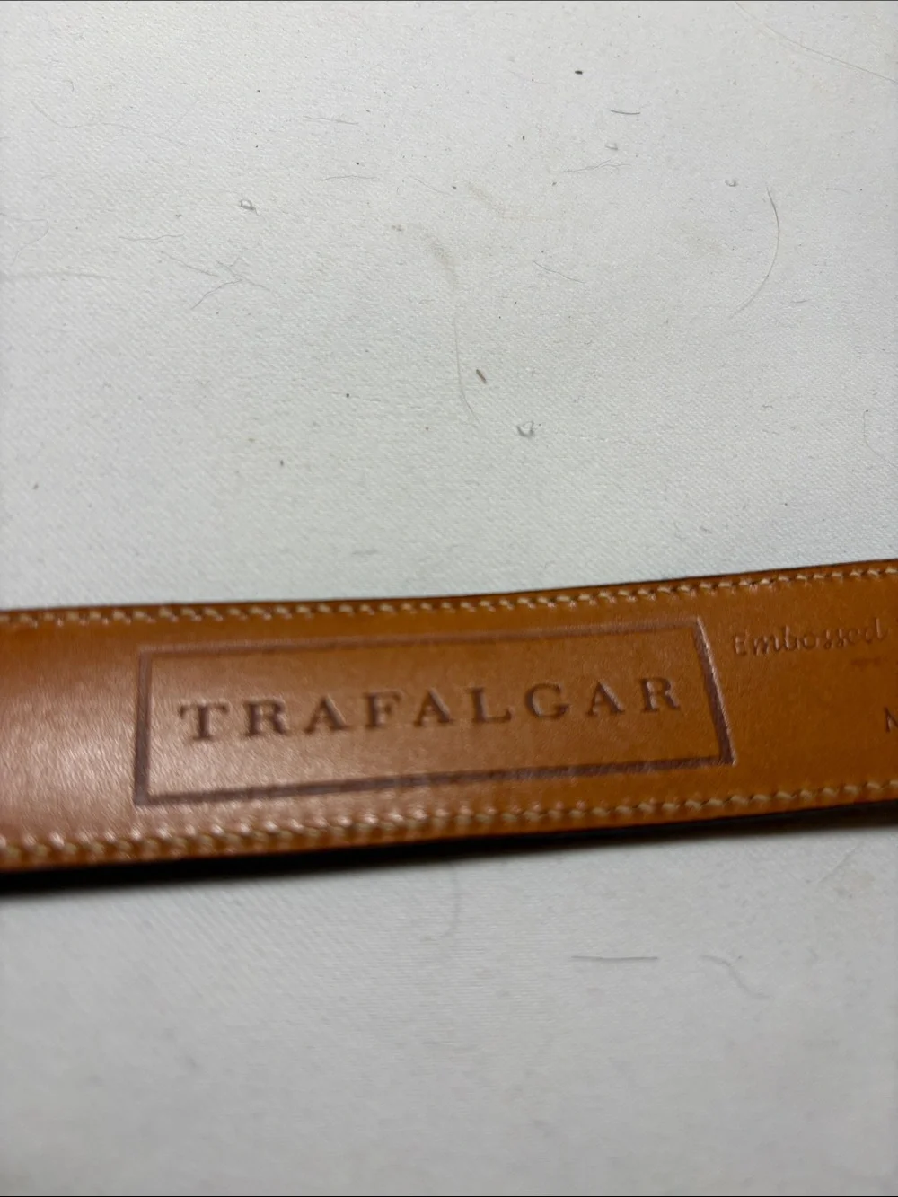 Trafalgar Black embossed Calfskin Leather Dress Belt Size 40